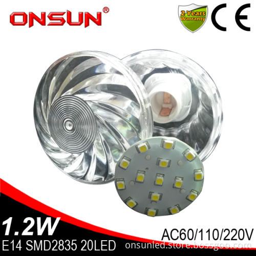 Manufacture 1.2w E14 20 led SMD2835 waterproof IP44 auto programmed fairground lights rgb led dot light fun amusement lighting